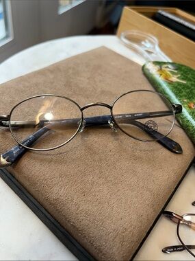Vintage Rare Morgenthal Frederics MorF frame w Silver Navy Tortoiseshell Temples